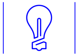 Understanding disability in the workplace with Adjust Services –blue light bulb icon